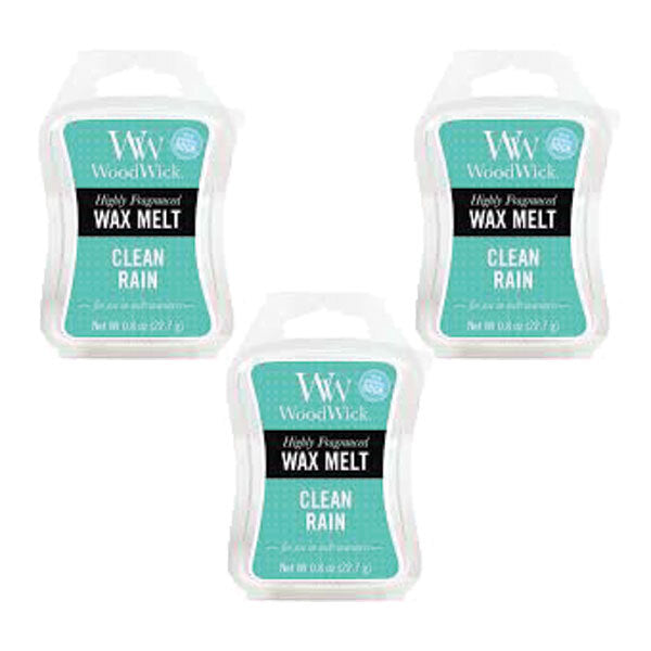 Woodwick Wax Melt Clean Rain 22.7g - Pack of 3