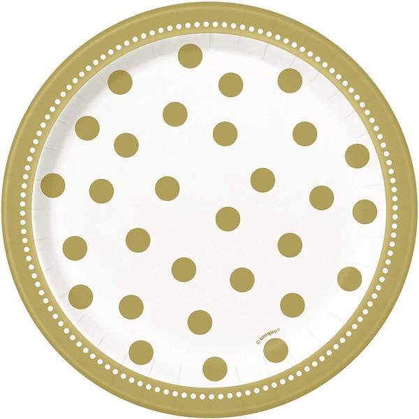 Unique Party Polka Dot Birthday Party Plates (Pack of 8)