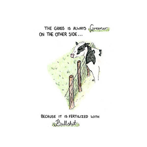 Kevin Milner Grass Is Greener Countryside Card