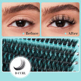 Livingandhome 280Pcs DIY Cluster Lash Extensions Kit 60D+80D