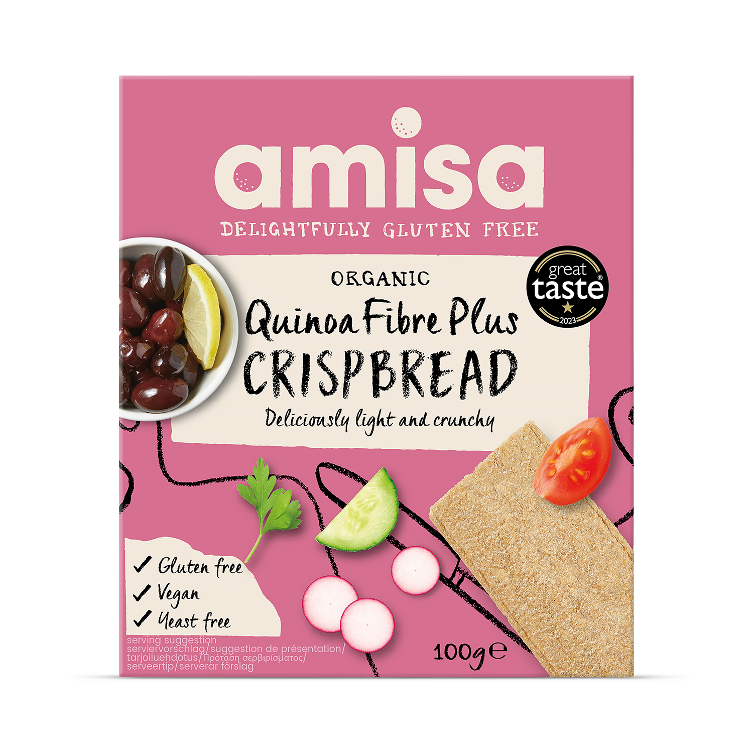 Amisa Organic Gluten Free Quinoa Fibre Crispbread 100g