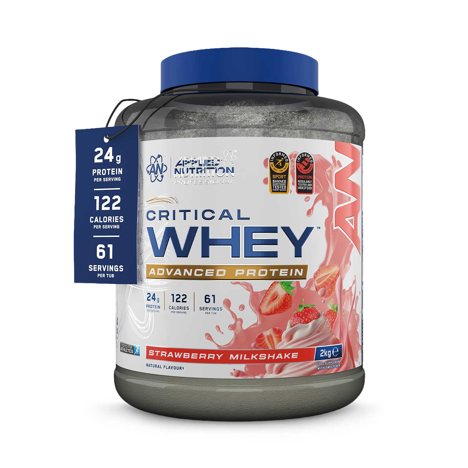 Critical Whey Protein Strawberry Milkshake Powder 2Kg