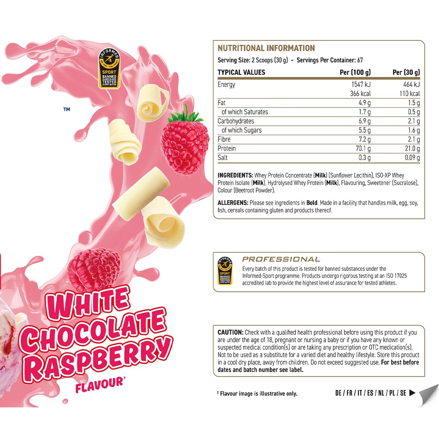 Critical Whey Protein Powder White Chocolate Raspberry 2kg