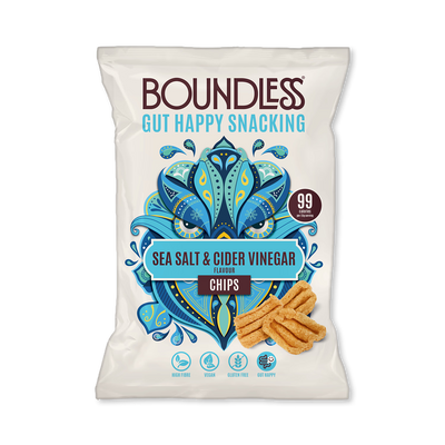 Holland & Barrett Boundless Sea Salt Cider Vinegar Activated Chips 80g- Buy online at McGrocer