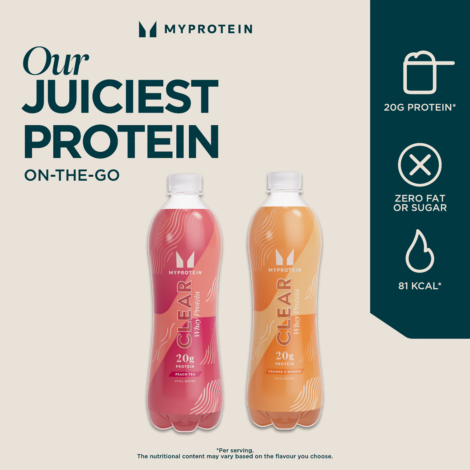Myprotein Clear Whey Drink Peach Tea 6 x 500ml