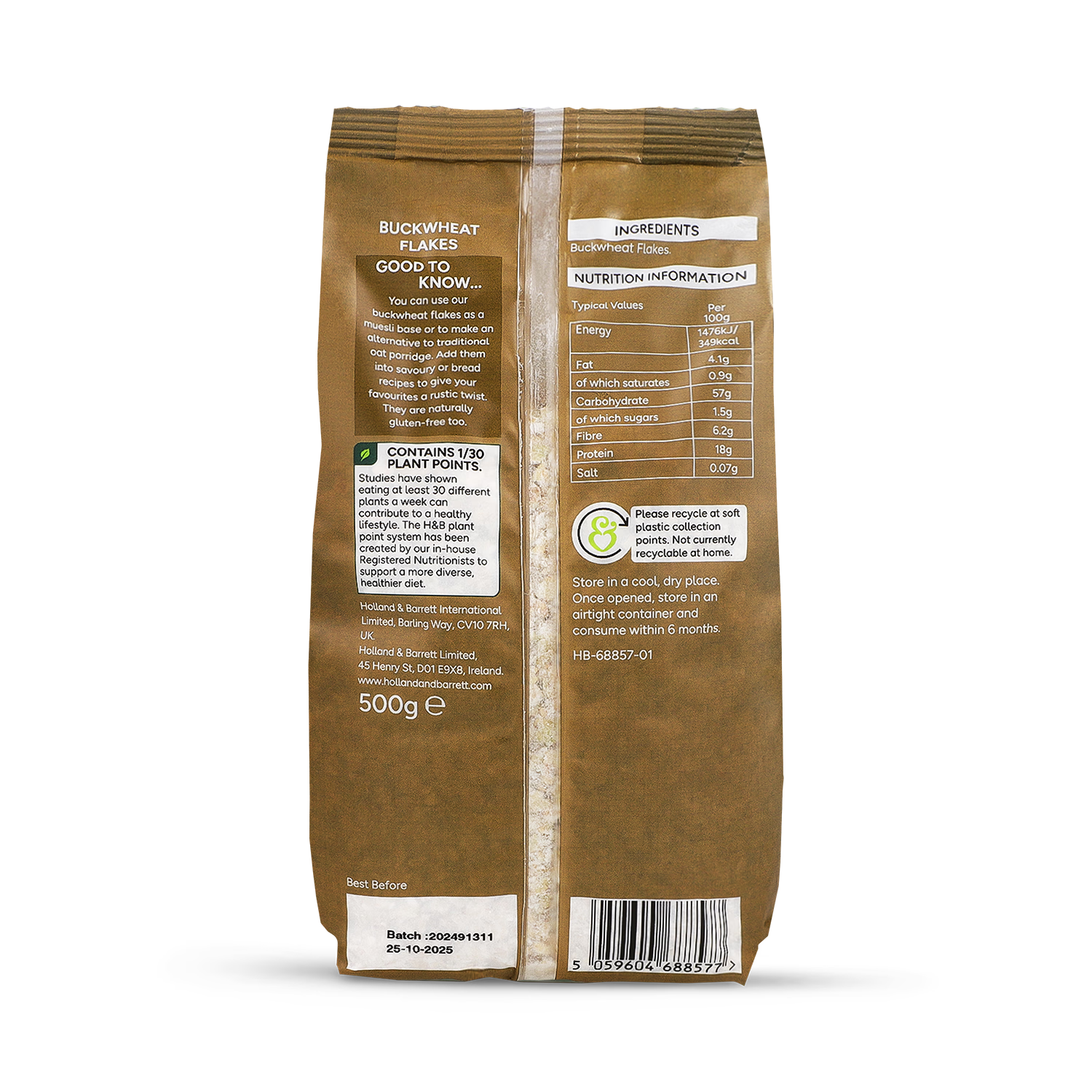 Holland Barrett Buckwheat Flakes 500g