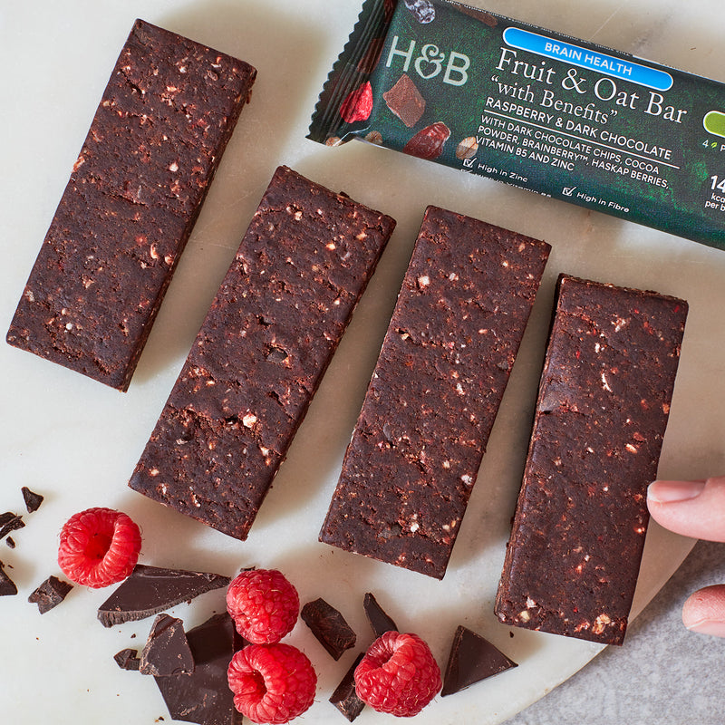 Brain Health Raspberry Dark Chocolate Fruit Oat Bar 40g