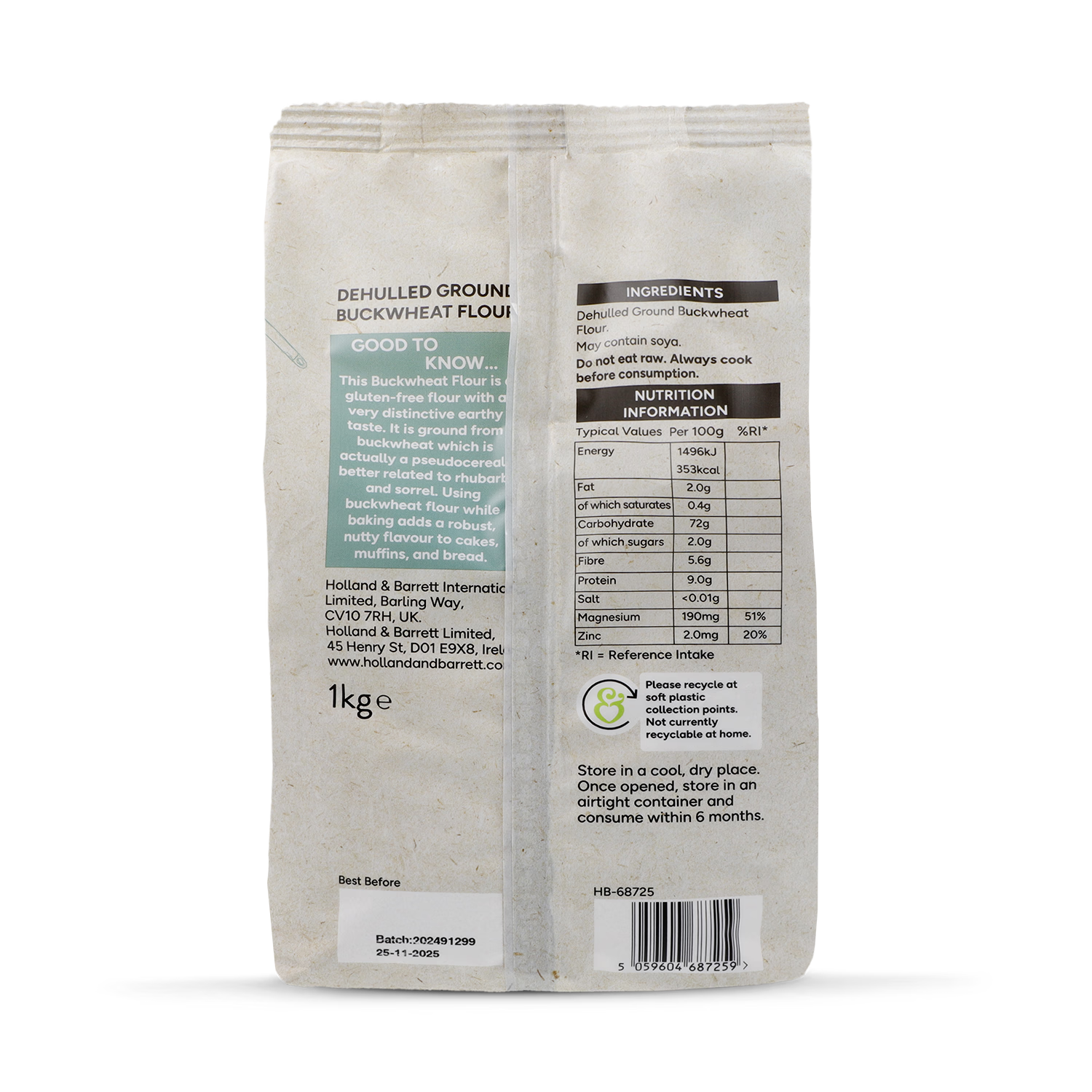 Holland Barrett Buckwheat Flour 1kg