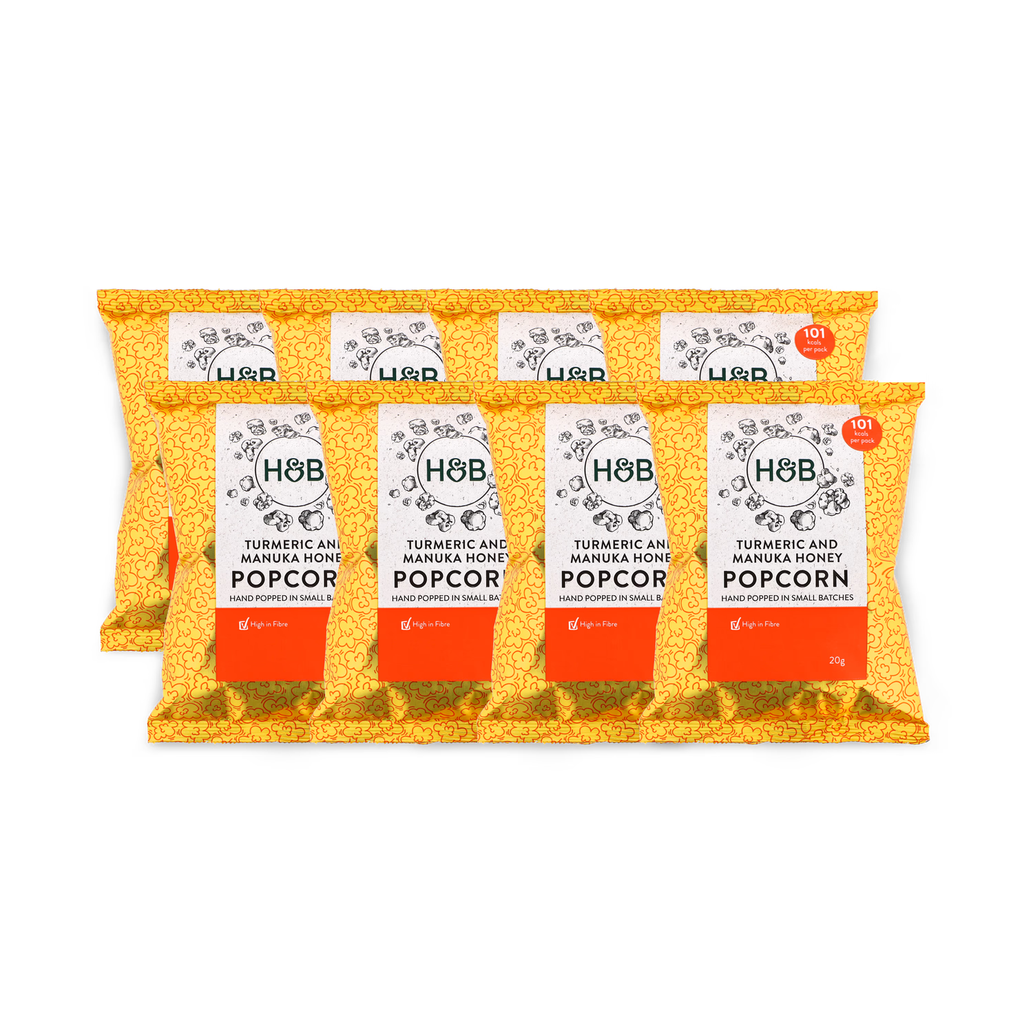 Holland Barrett Turmeric Manuka Honey Popcorn 8x 20g