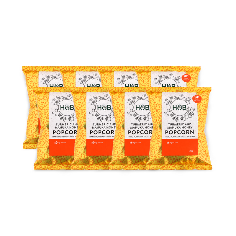 Holland Barrett Turmeric Manuka Honey Popcorn 8x 20g