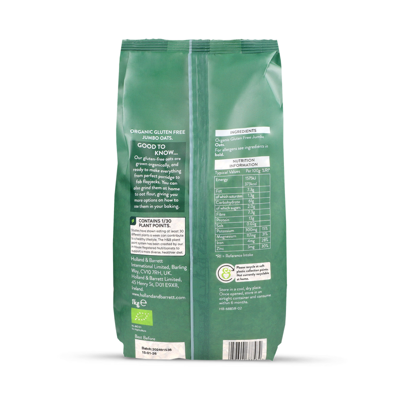 Holland Barrett Organic Gluten Free Jumbo Oats 1kg