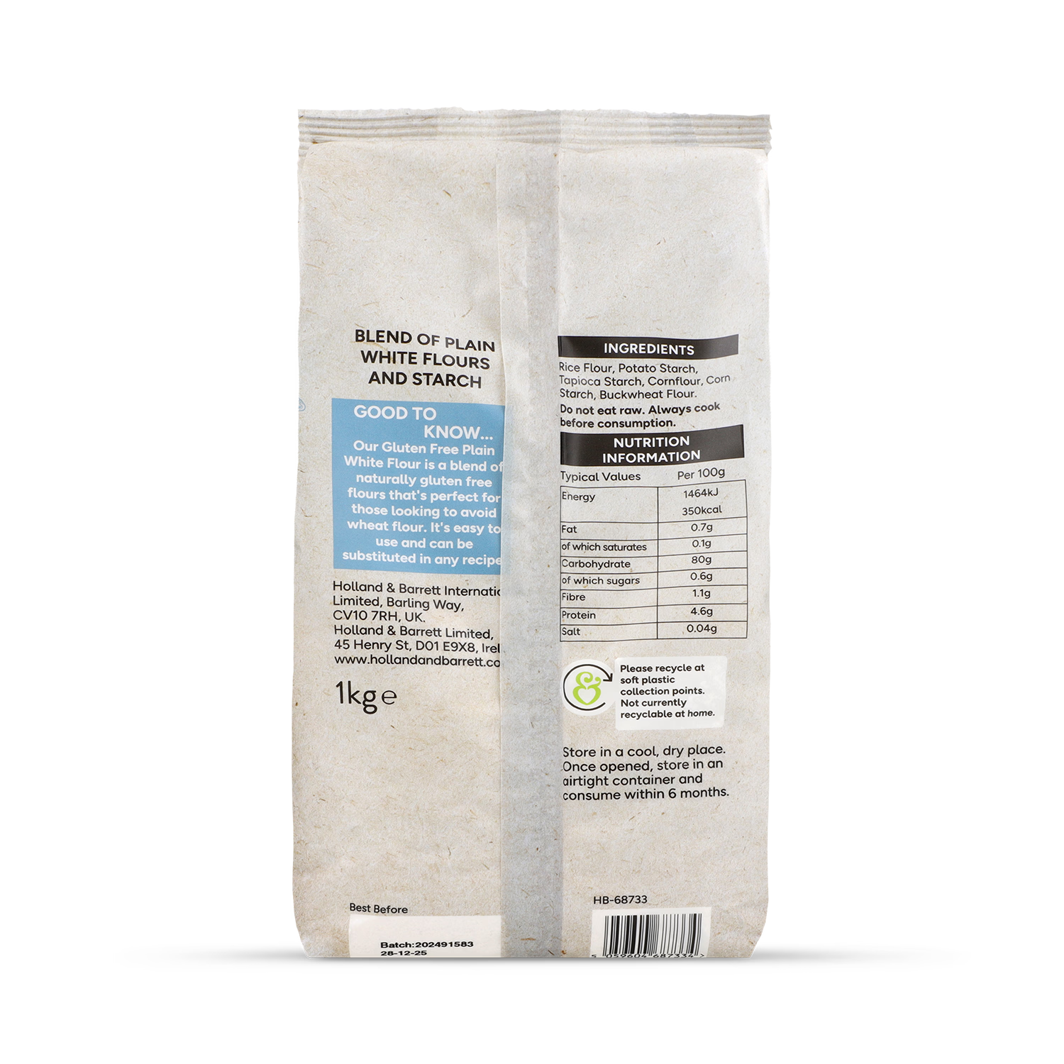 Holland Barrett Gluten Free Plain White Flour Blend 1kg