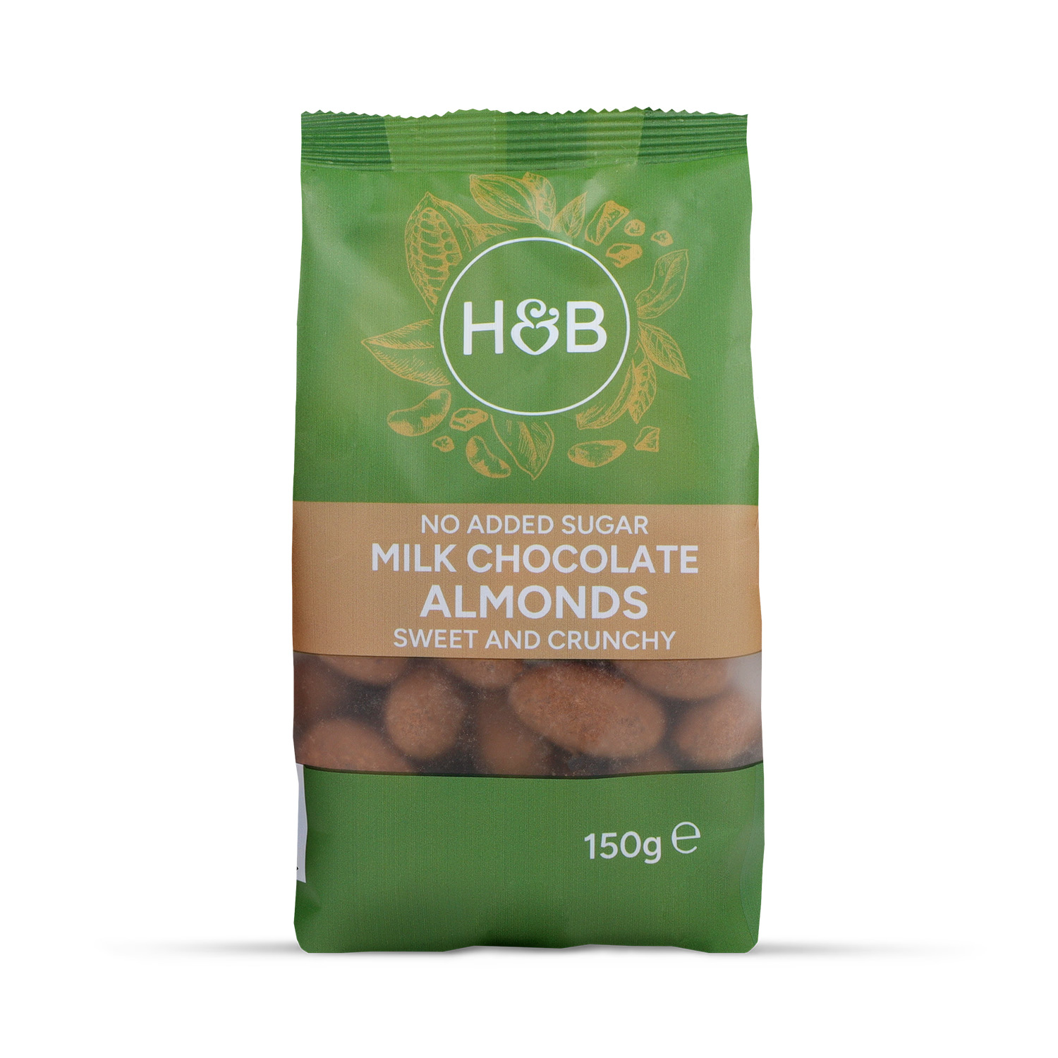 Milk Chocolate Almonds No Added Sugar 150g