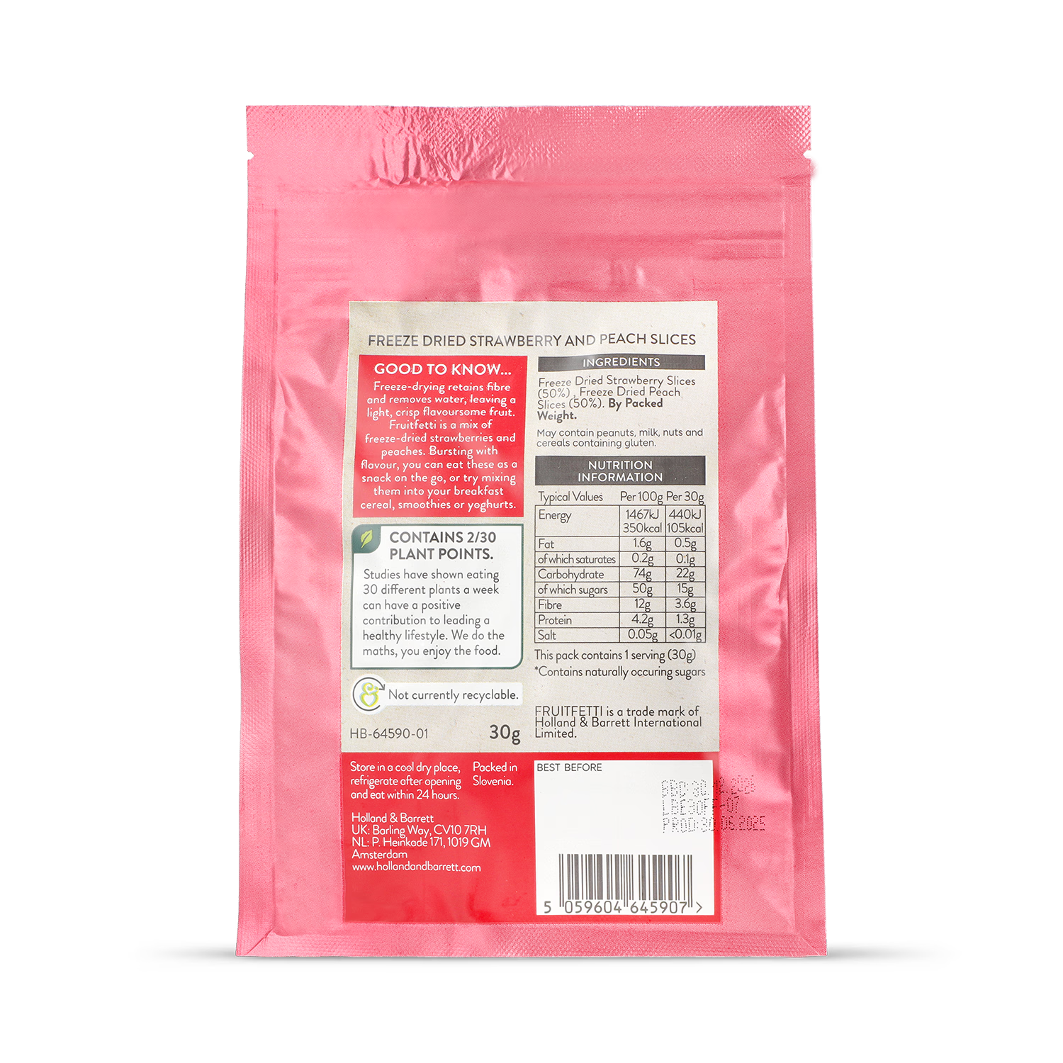 Holland Barrett Fruitfetti Strawberry Peach 30g