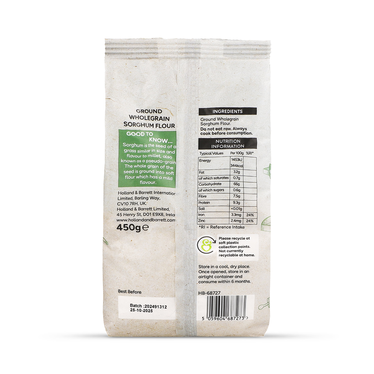 Holland Barrett Sorghum Flour 450g