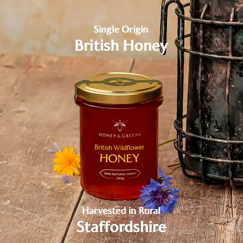 Honey Greens British Wildflower Honey 240g