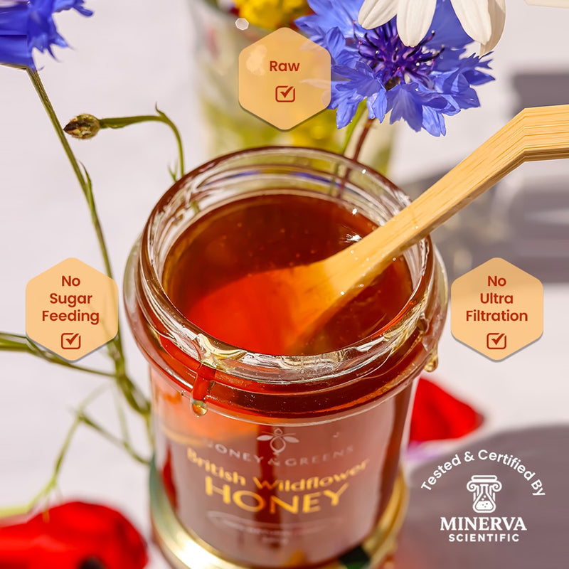 Honey Greens British Wildflower Honey 240g