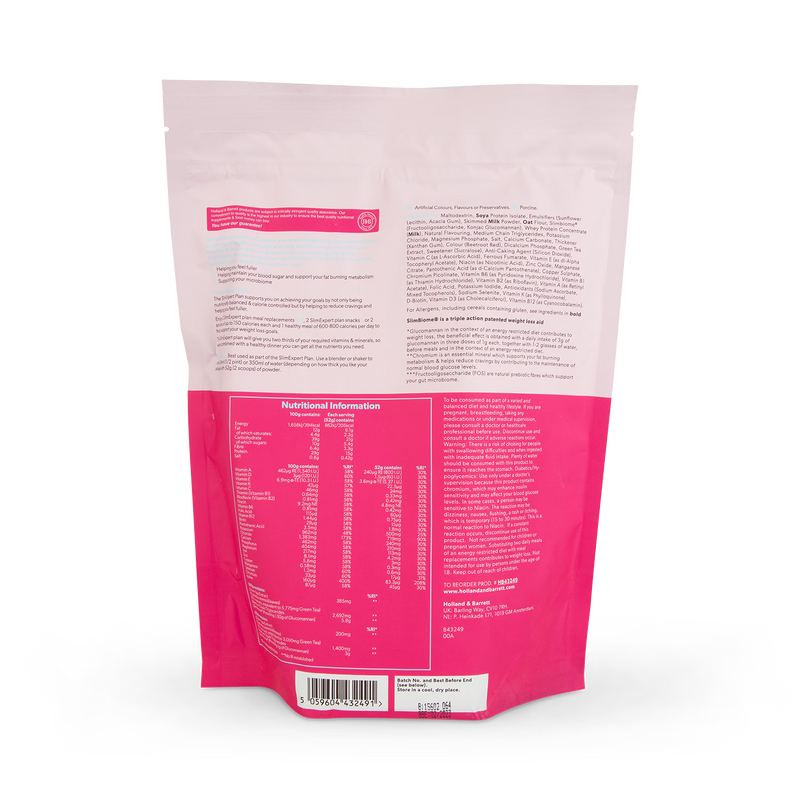 Holland Barrett SlimExpert Meal Replacement Shake Strawberry Flavour 520g