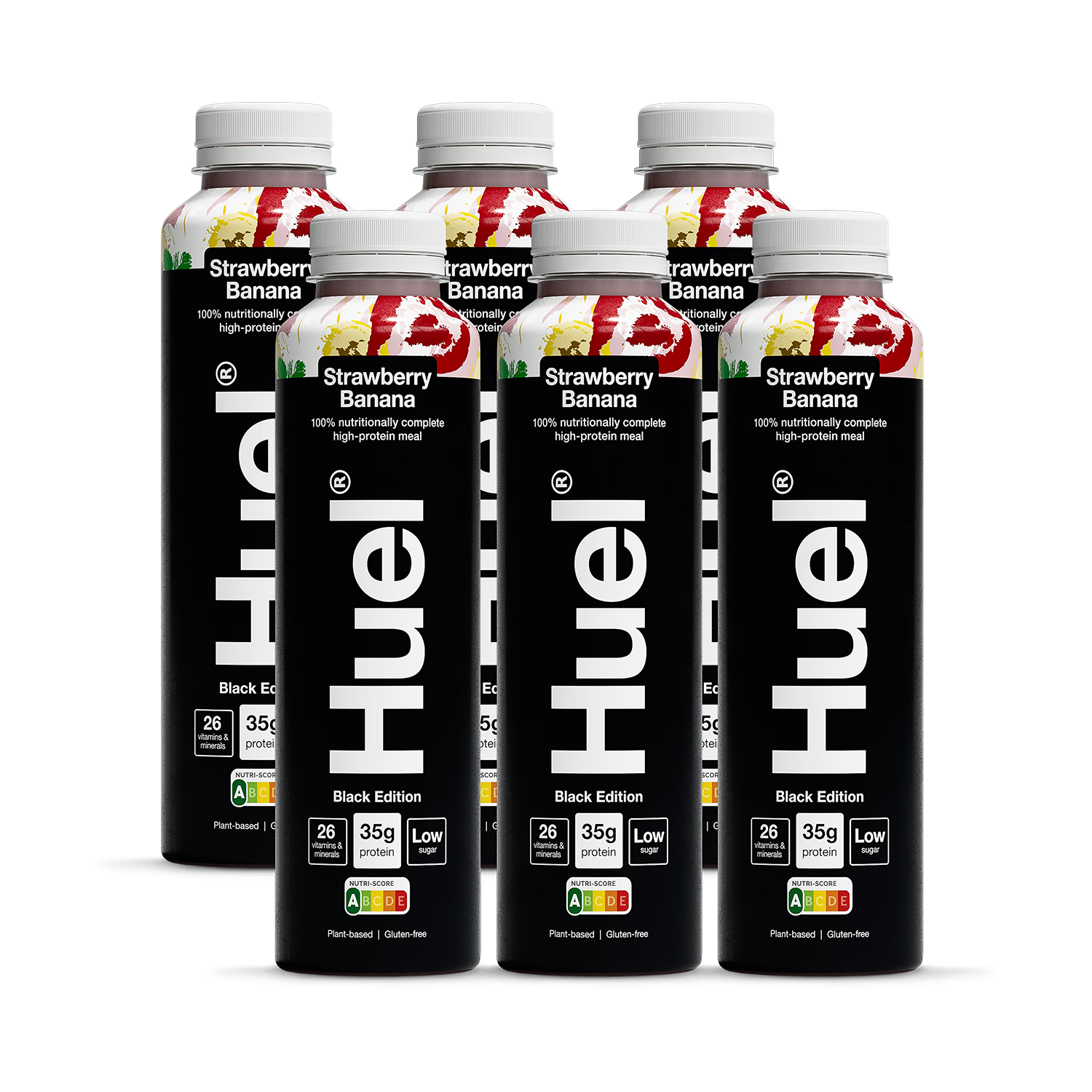 Huel Black Edition 100 Nutritionally Complete Meal Strawberry Banana 6 x 500ml