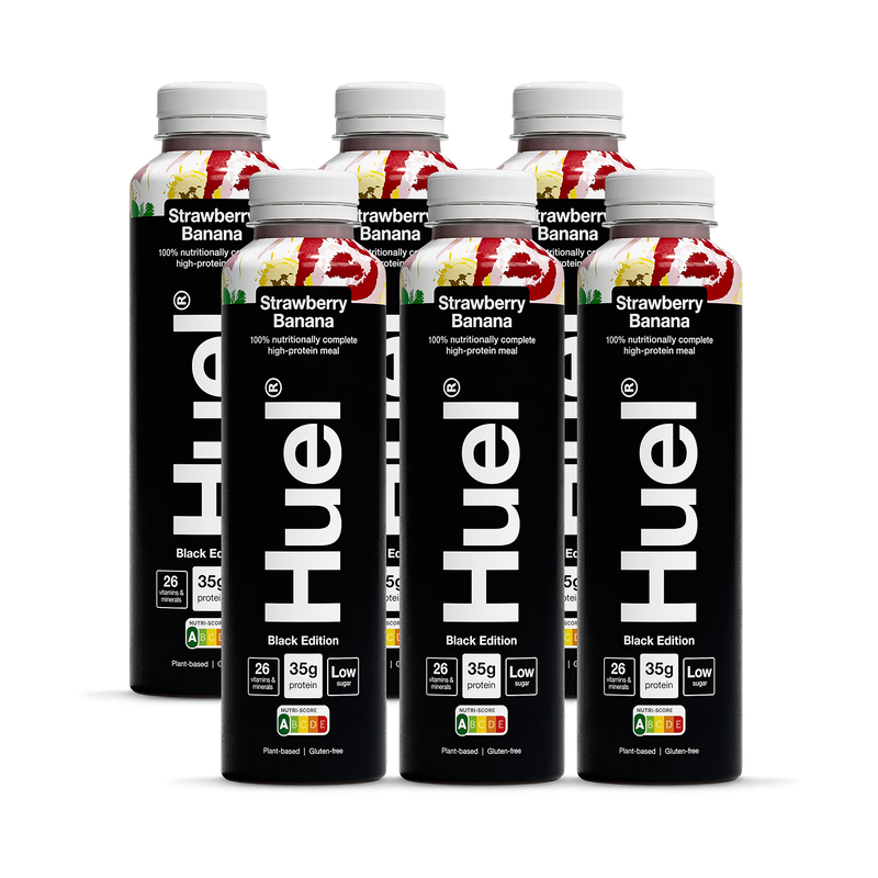 Huel Black Edition 100 Nutritionally Complete Meal Strawberry Banana 6 x 500ml