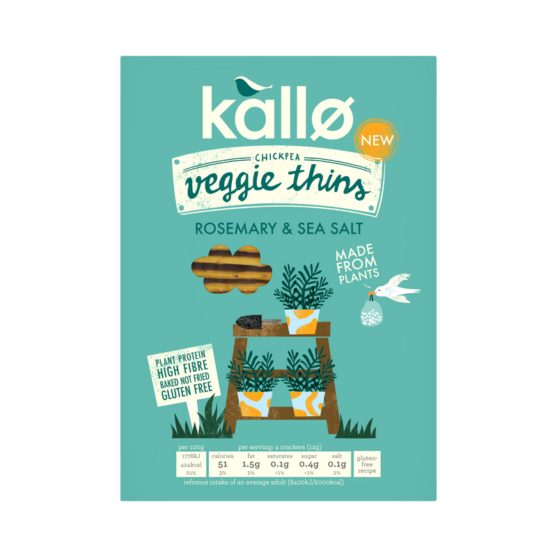 Kallo Rosemary Sea Salt Veggie Thins 100g