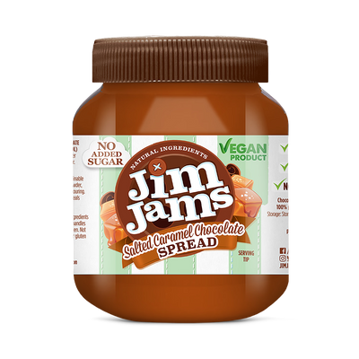 Holland & Barrett JimJams Vegan No Added Sugar Salted Caramel Chocolate Spread 330g- Buy online at McGrocer