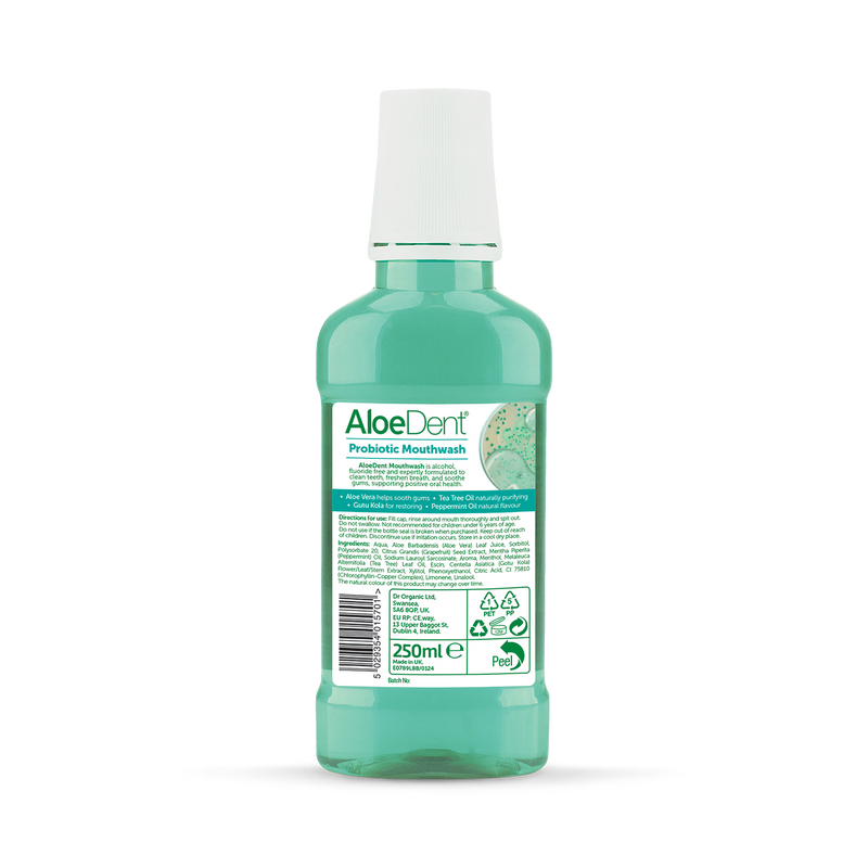 Aloe Dent Probiotic Mouthwash Fluoride Free 250ml