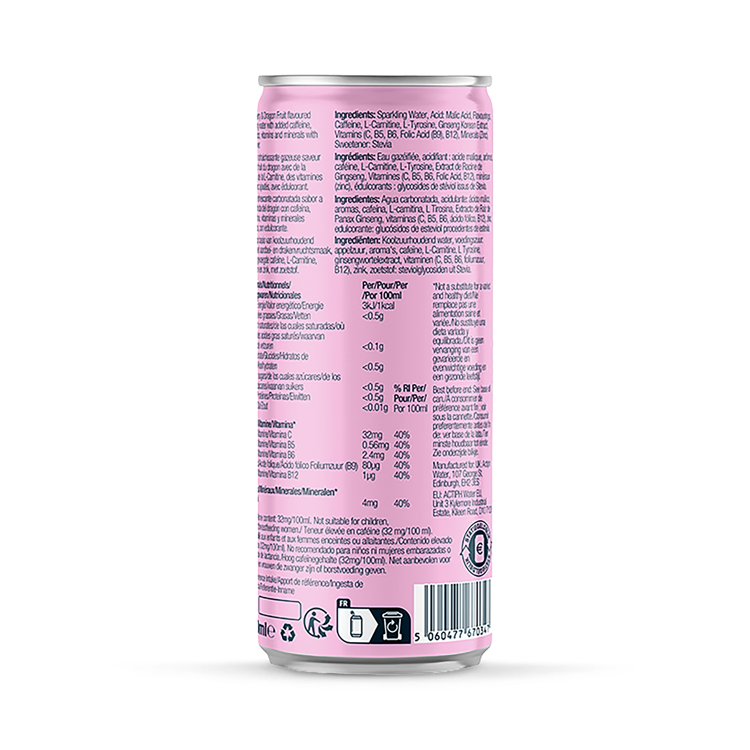 Acti Clean Energy Strawberry Dragon Fruit Drink 250ml