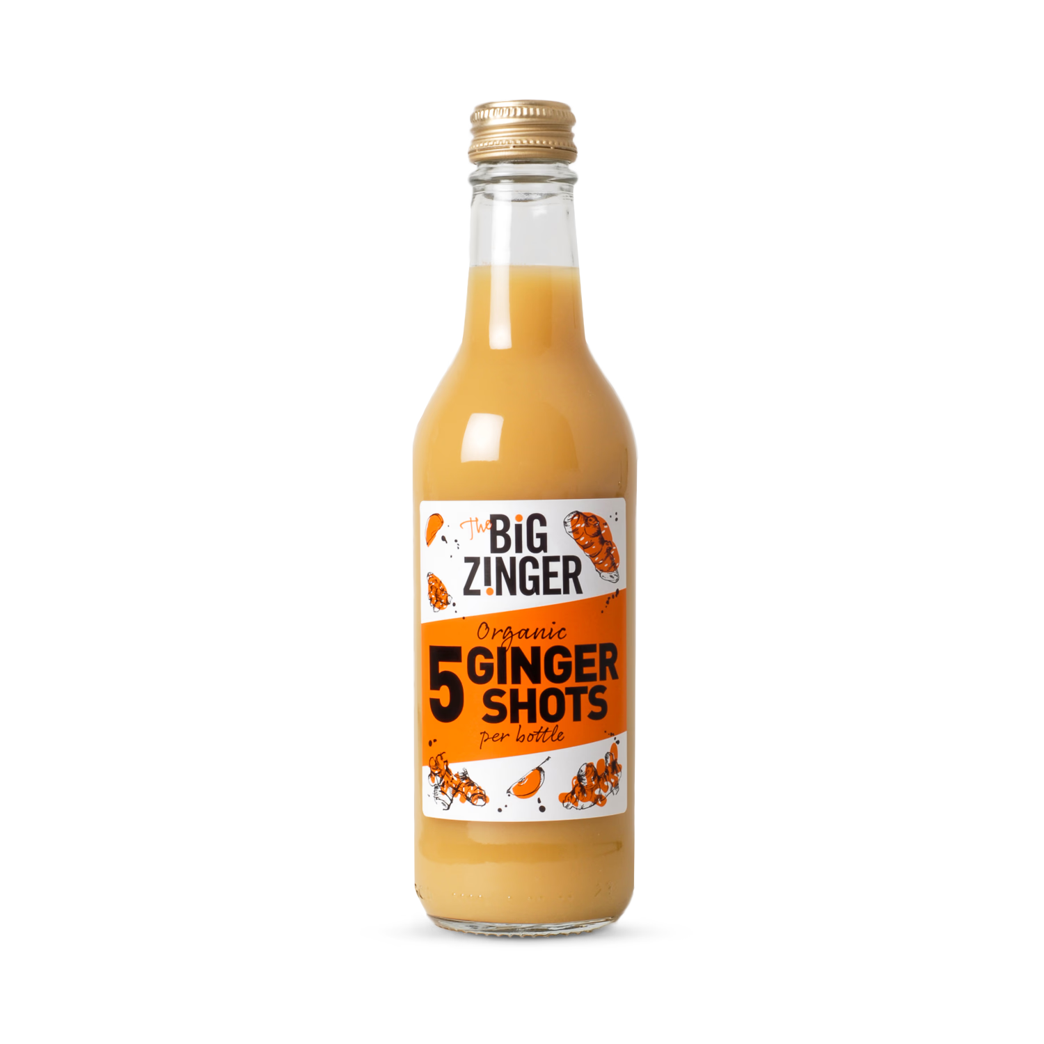 James White Drinks Big Zinger Organic Apple Ginger Juice 330ml 5x Shots