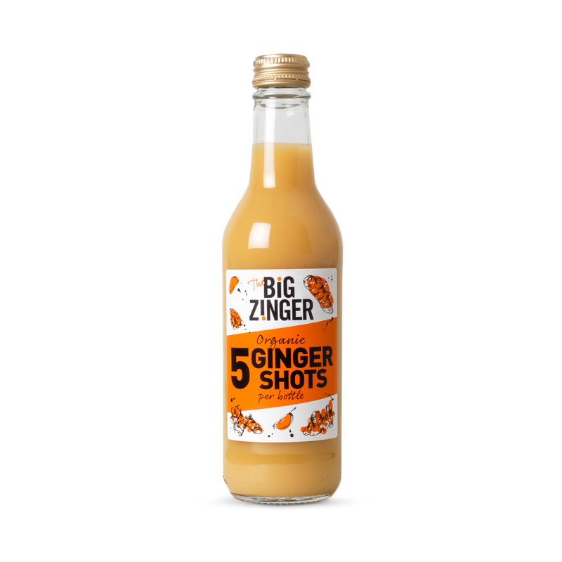 James White Drinks Big Zinger Organic Apple Ginger Juice 330ml 5x Shots