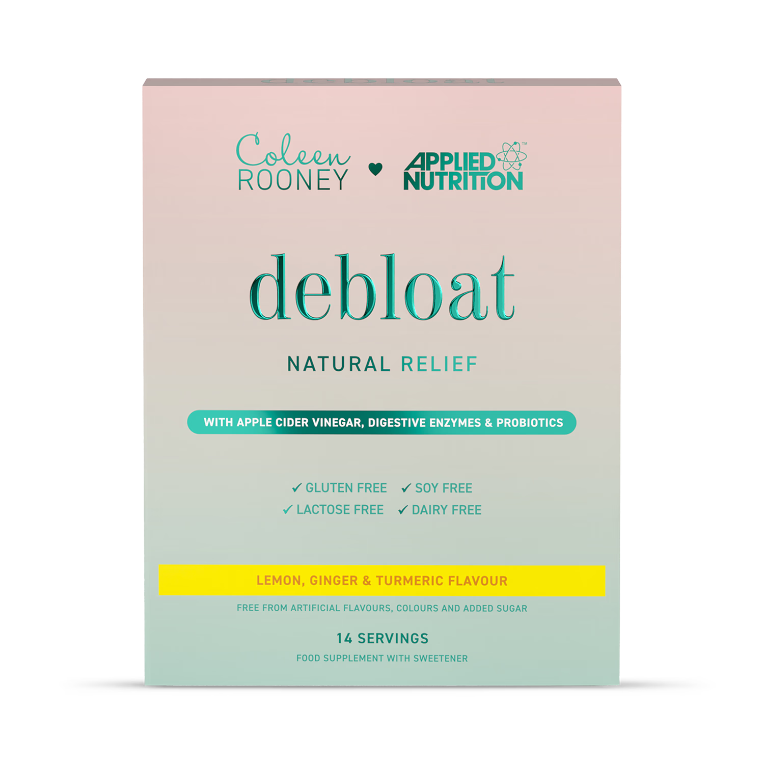 Applied Nutrition Coleen Rooney Debloat Lemon Ginger Turmeric 14 x 91g Sachets