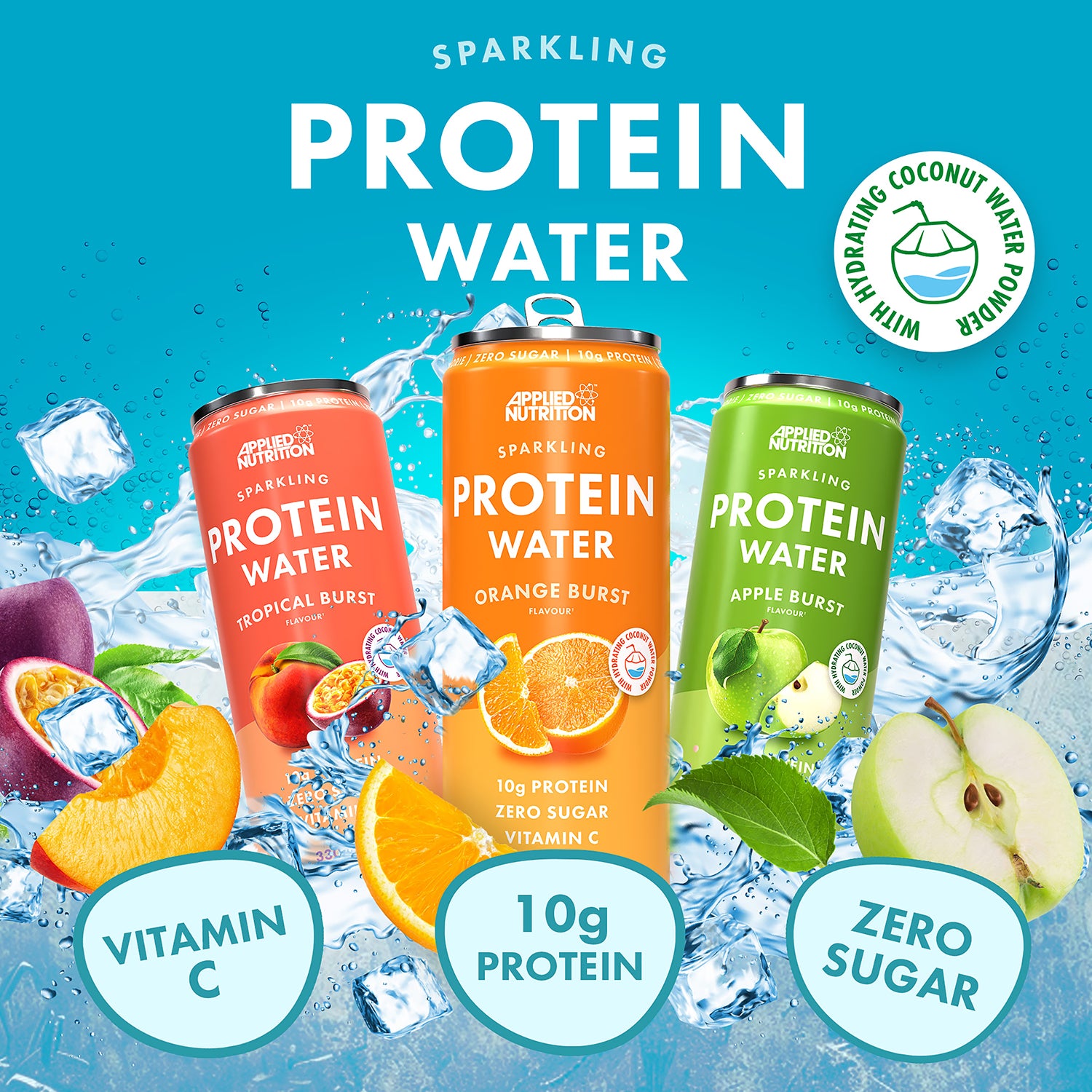 Applied Nutrition Sparkling Protein Water Apple 330ml