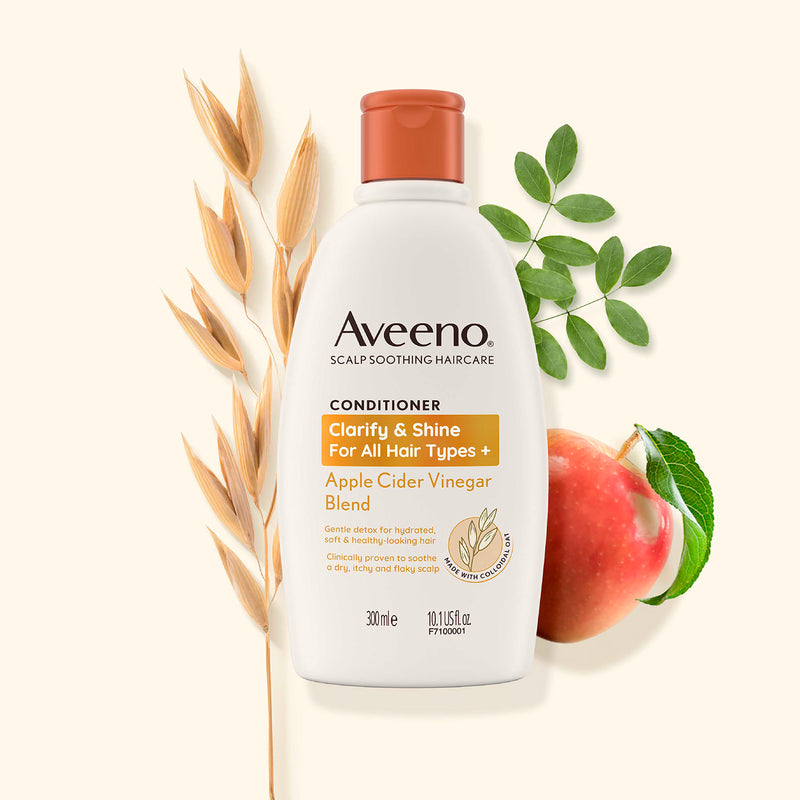 Aveeno Haircare Clarify And Shine Apple Cider Vinegar Conditioner 300ml