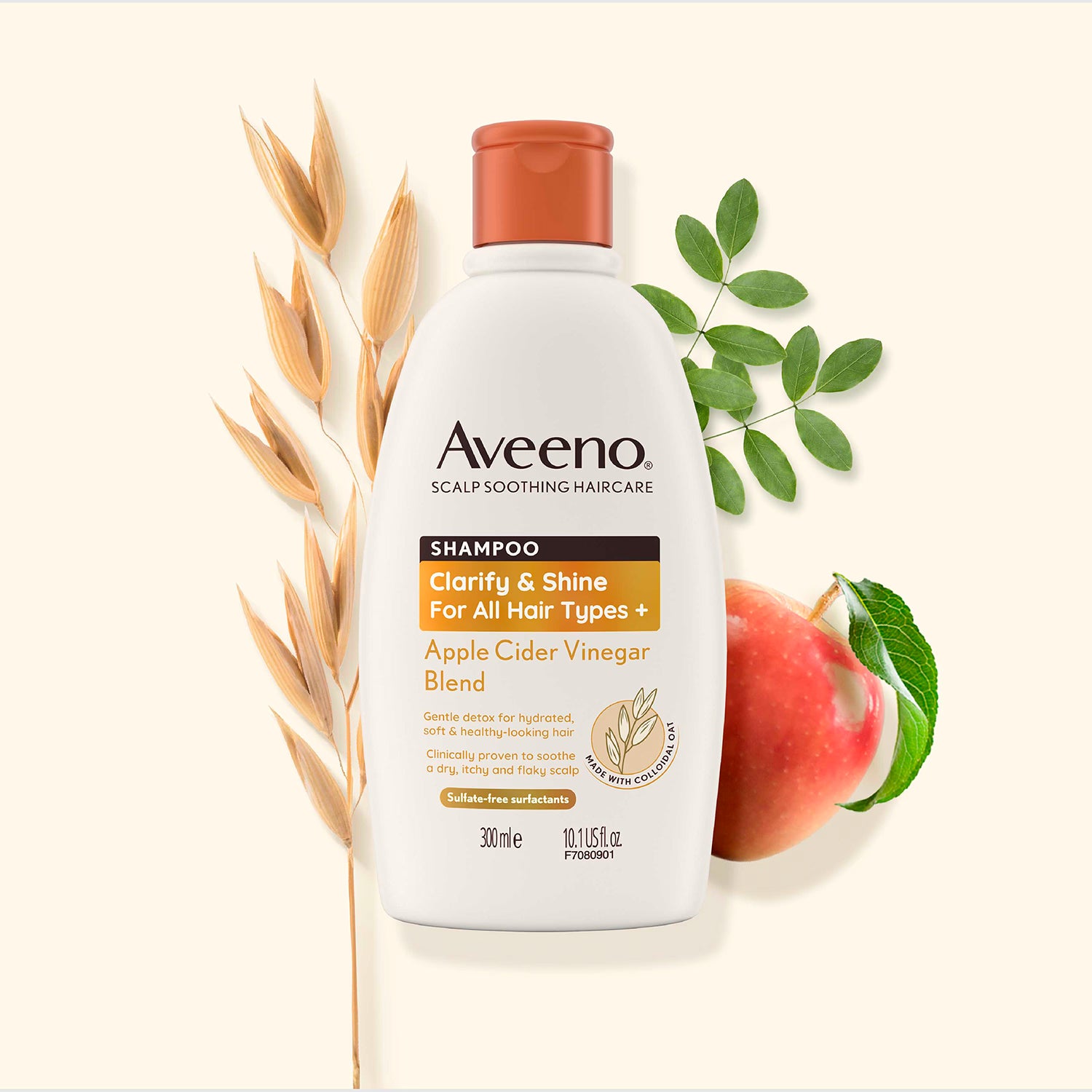 Aveeno Haircare Clarify And Shine Apple Cider Vinegar Shampoo 300ml