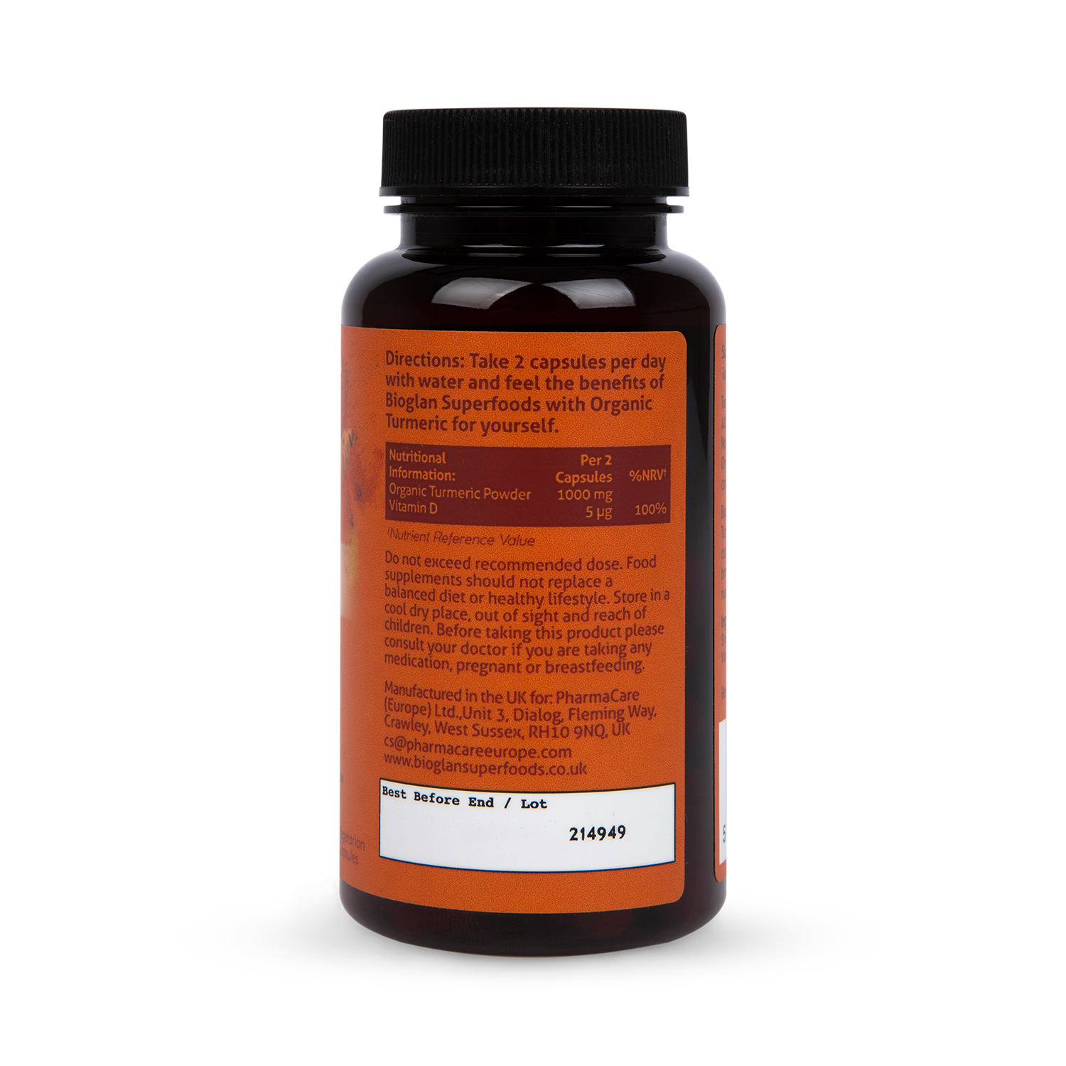 Bioglan Superfoods Organic Turmeric 60 Capsules
