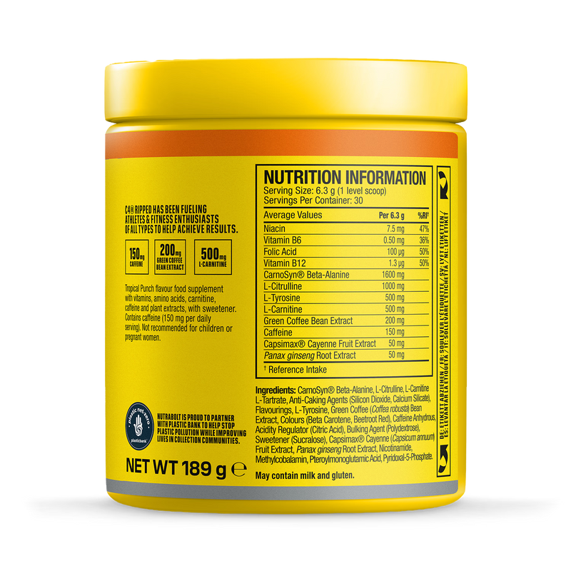 Cellucor C4 Ripped Pre-Workout Tropical Punch 165g