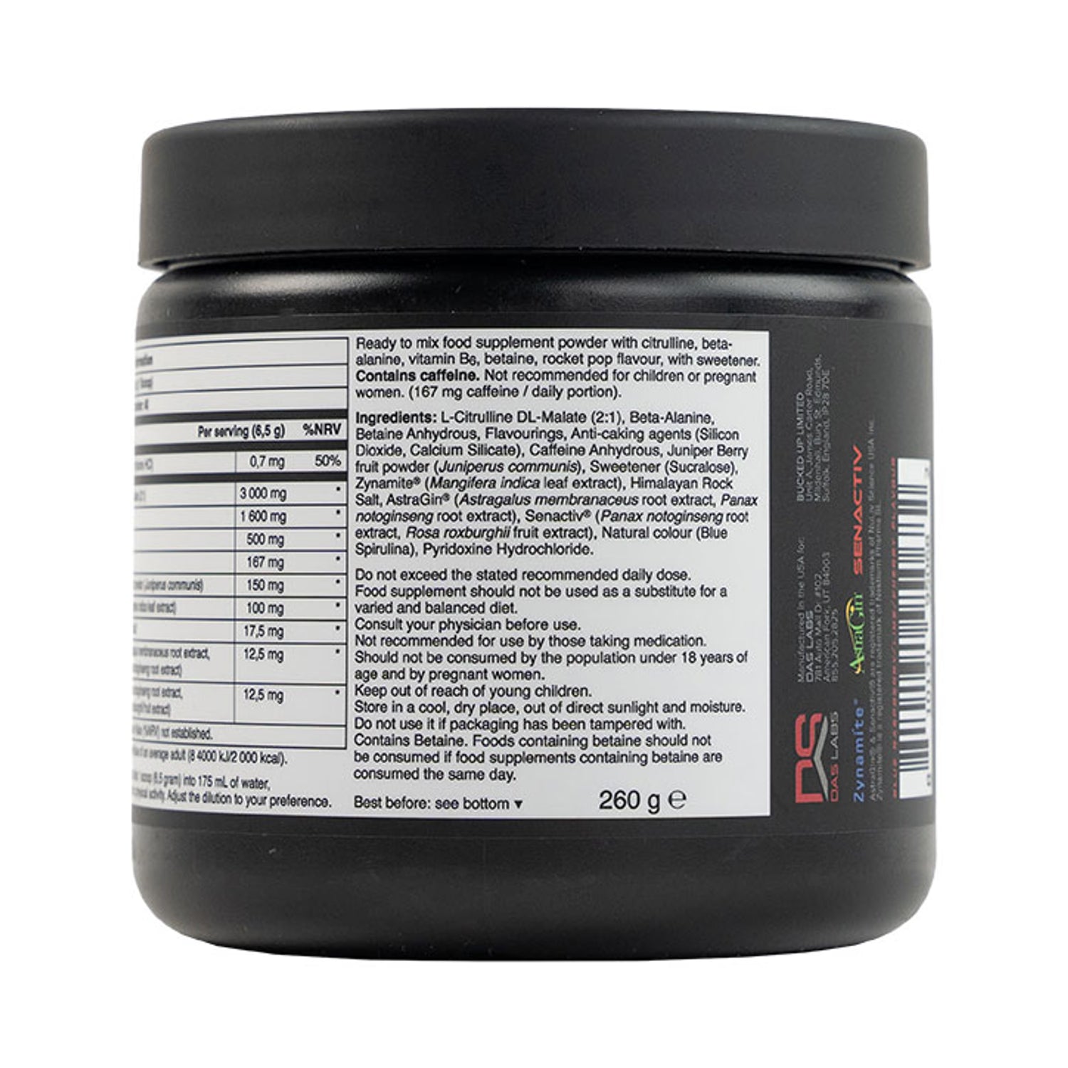 BuckedUp WokeAF Pre Workout Merica Rocket Pop 260g