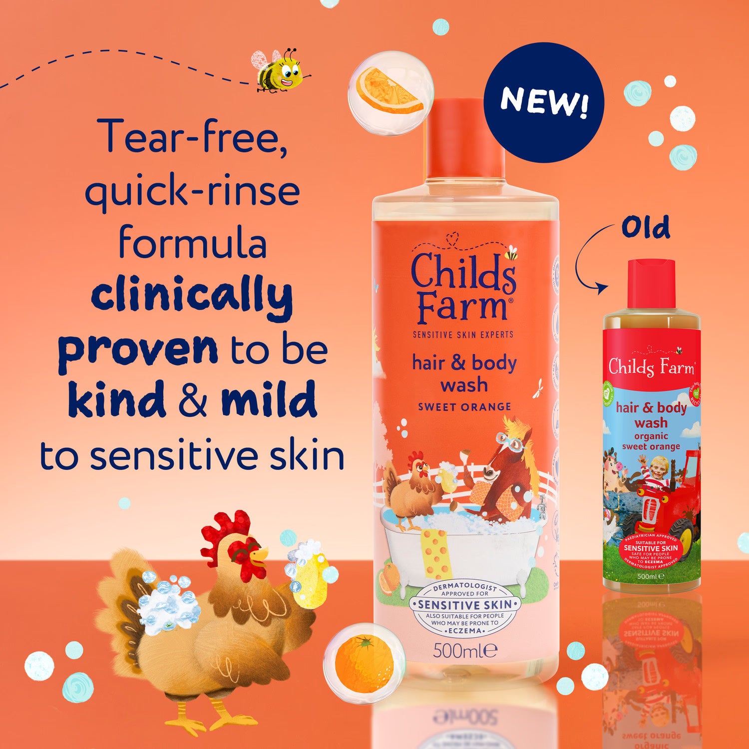 Childs Farm Hair Body Wash Sweet Orange 500ml
