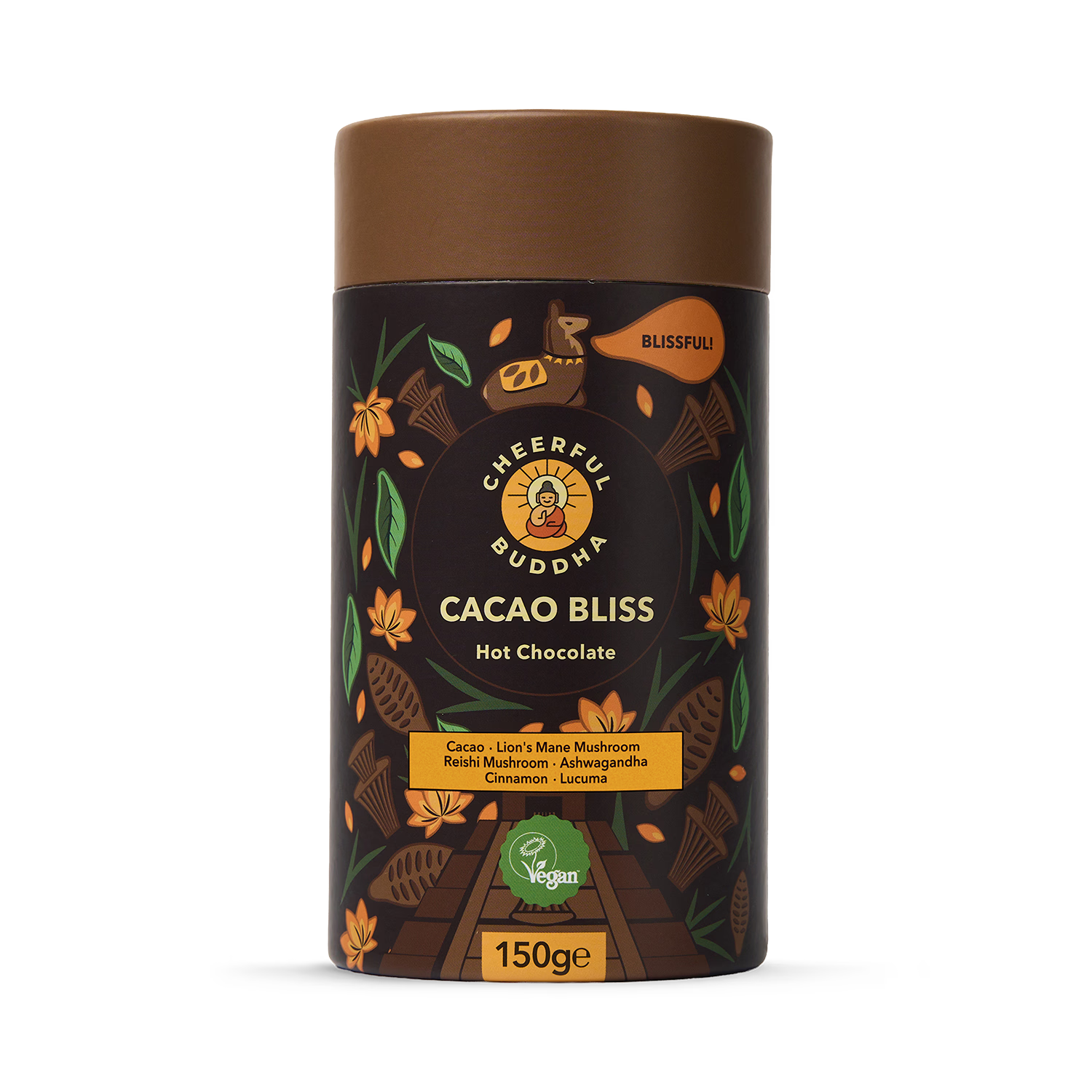 Instant Cacao Hot Chocolate with Lion's Mane, Chaga, and Ashwagandha 150g