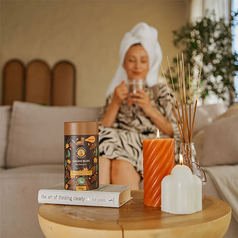 Instant Cacao Hot Chocolate with Lion's Mane, Chaga, and Ashwagandha 150g