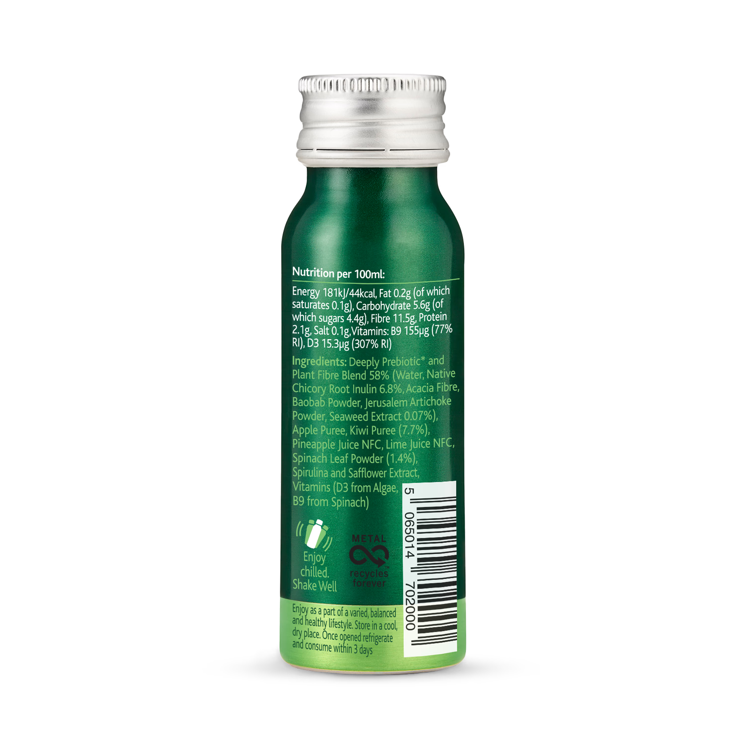 Deeply Gut Health Food With Prebiotic Plant Fibre Spinach Kiwi With Seaweed 65ml