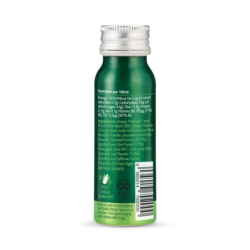 Deeply Gut Health Food With Prebiotic Plant Fibre Spinach Kiwi With Seaweed 65ml
