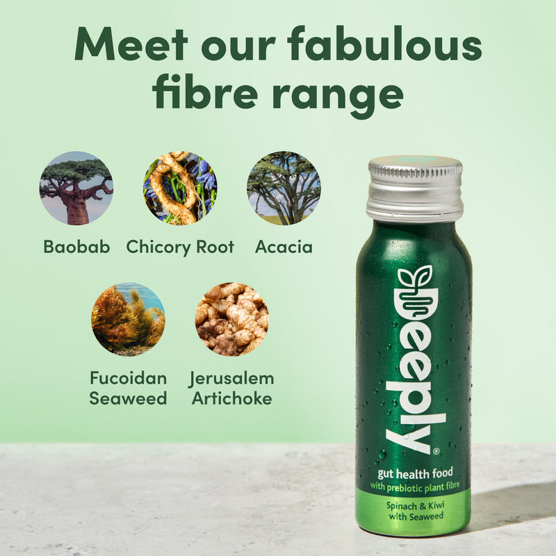 Deeply Gut Health Food With Prebiotic Plant Fibre Spinach Kiwi With Seaweed 65ml