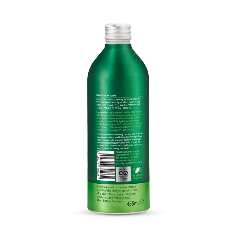 Deeply Gut Health Food With Prebiotic Plant Fibre Spinach Kiwi With Seaweed 455ml
