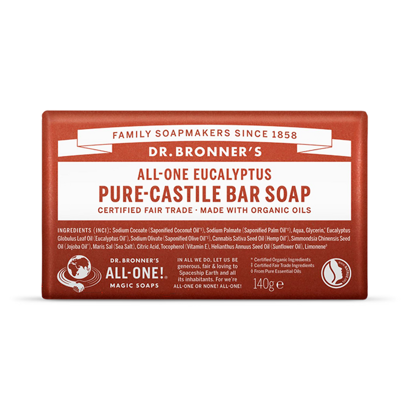 Dr Bronner All-One Eucalyptus Pure-Castile Bar Soap 140g