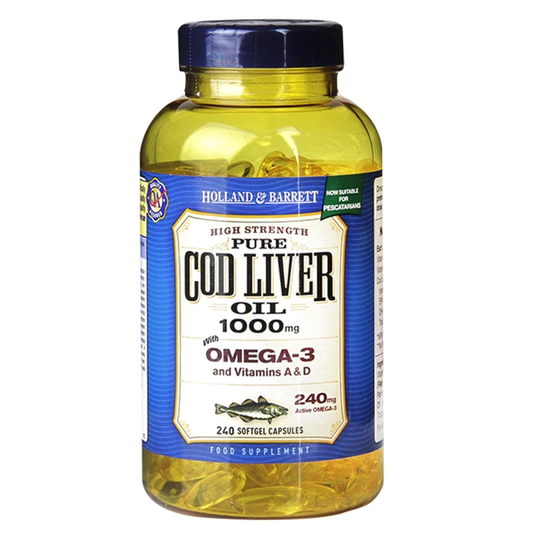 Holland Barrett Cod Liver Oil 1000mg 240 Softgel Capsules