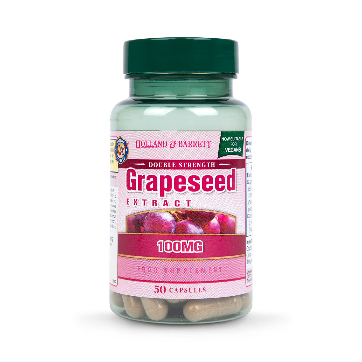 Holland Barrett Double Strength Grapeseed Extract 100mg 50 Capsules