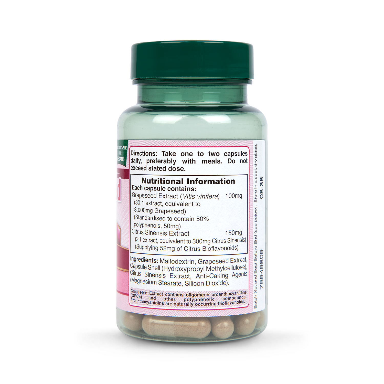 Holland Barrett Double Strength Grapeseed Extract 100mg 50 Capsules