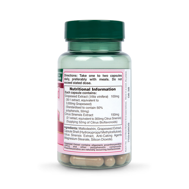 Holland Barrett Double Strength Grapeseed Extract 100mg 50 Capsules