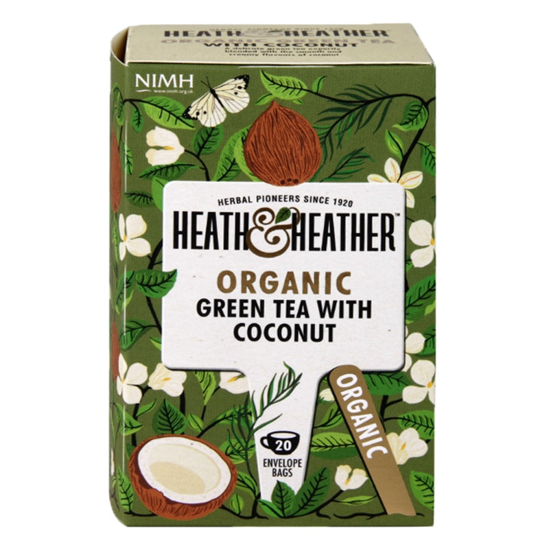 Heath Heather Organic Green Tea with Coconut 20 Tea Bags